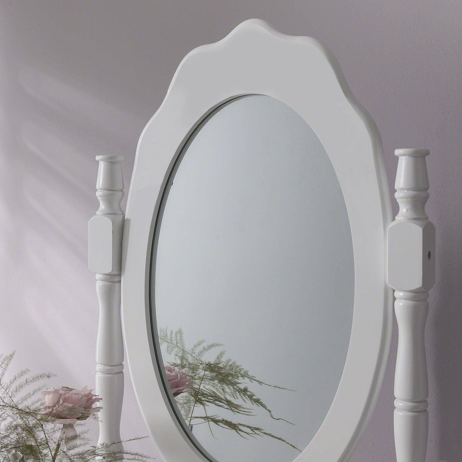 Capri White Dressing Table, Stool & Mirror Set - Laura James