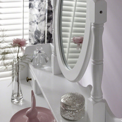 Capri White Dressing Table, Stool & Mirror Set - Laura James