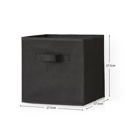 Cara Fabric Cube Storage Box - Large - Black