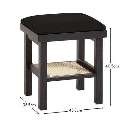 Charlie Dressing Table Stool - Black