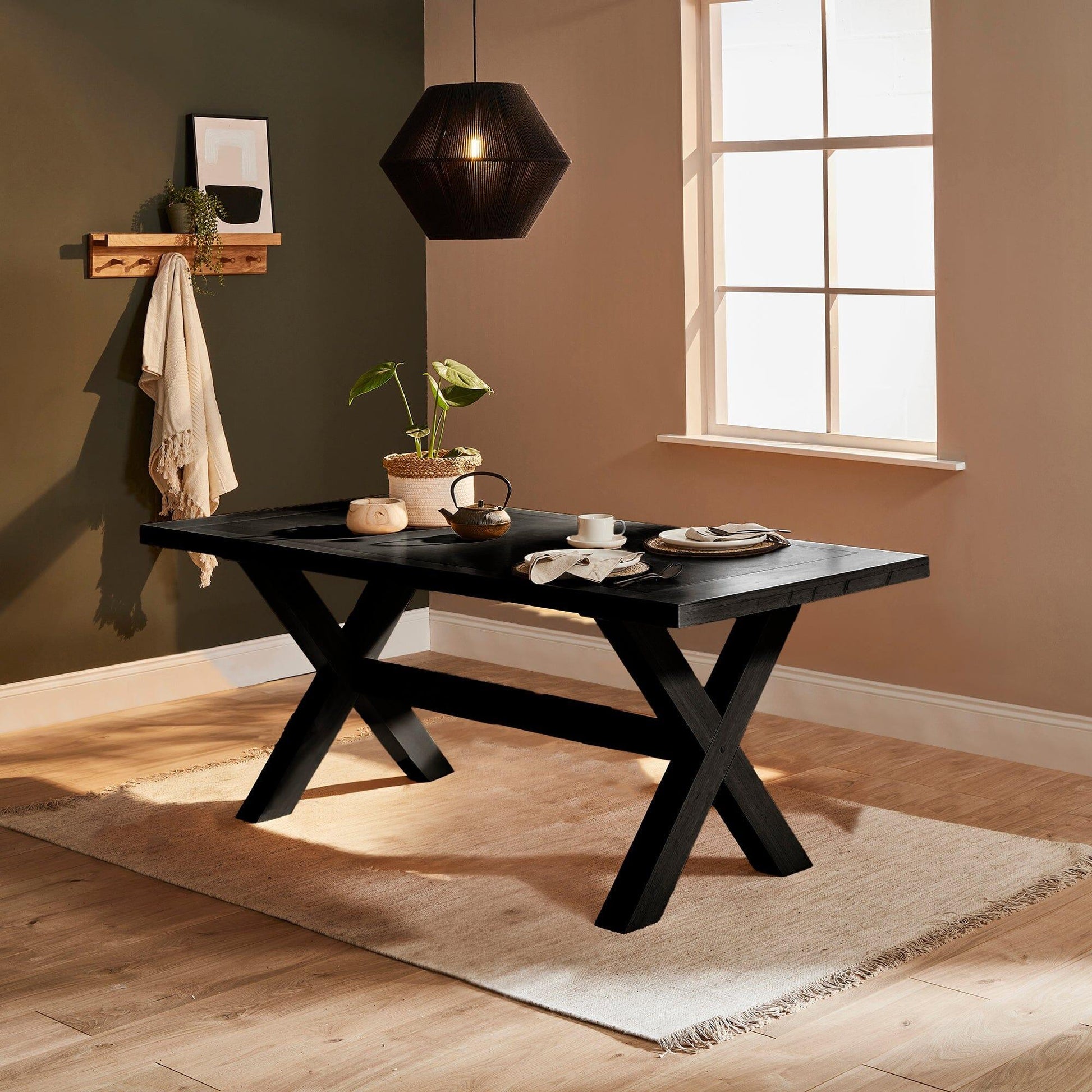 Charlotte Black Farmhouse Style Dining Table - Laura James