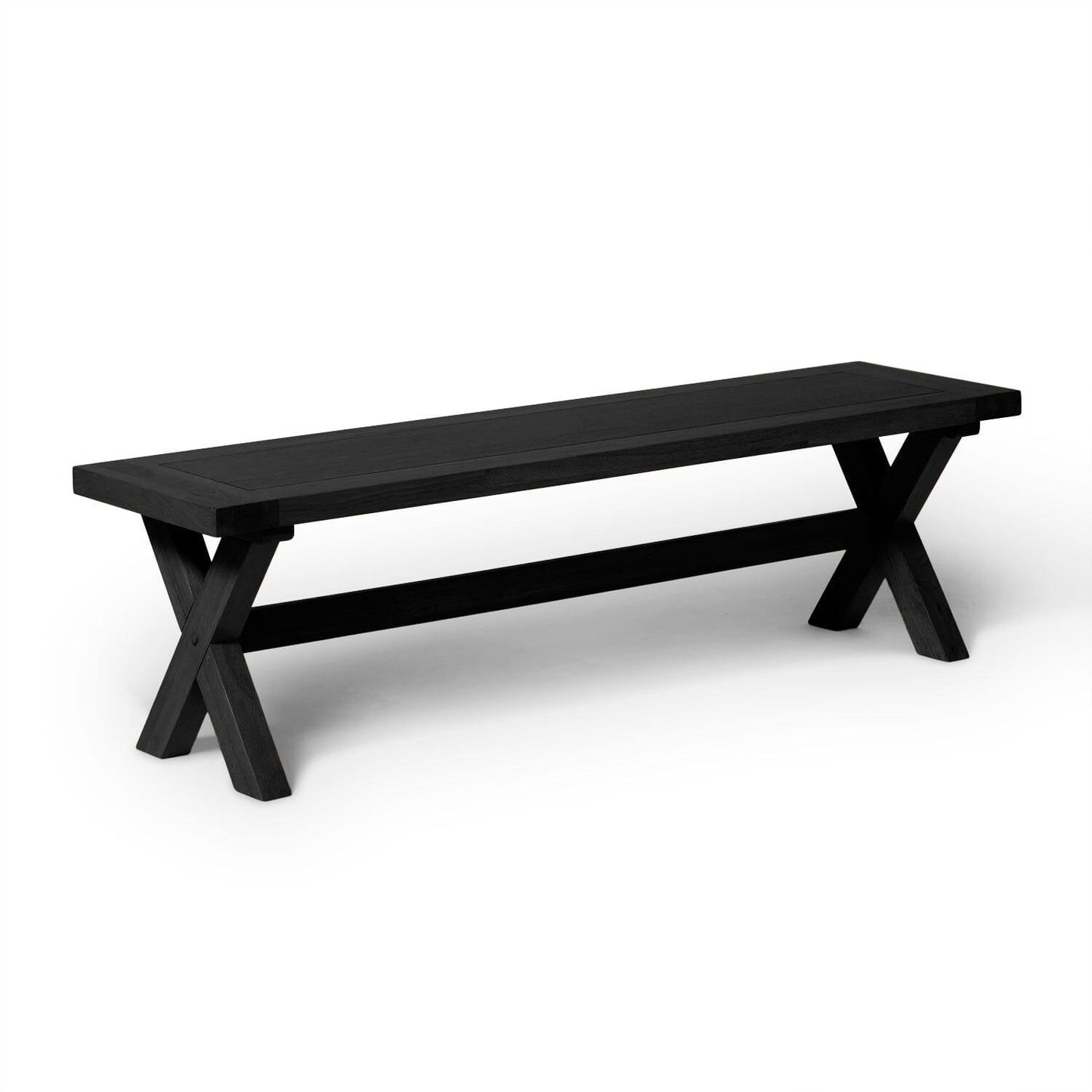 Charlotte Black Oak Rustic Dining Bench - Laura James