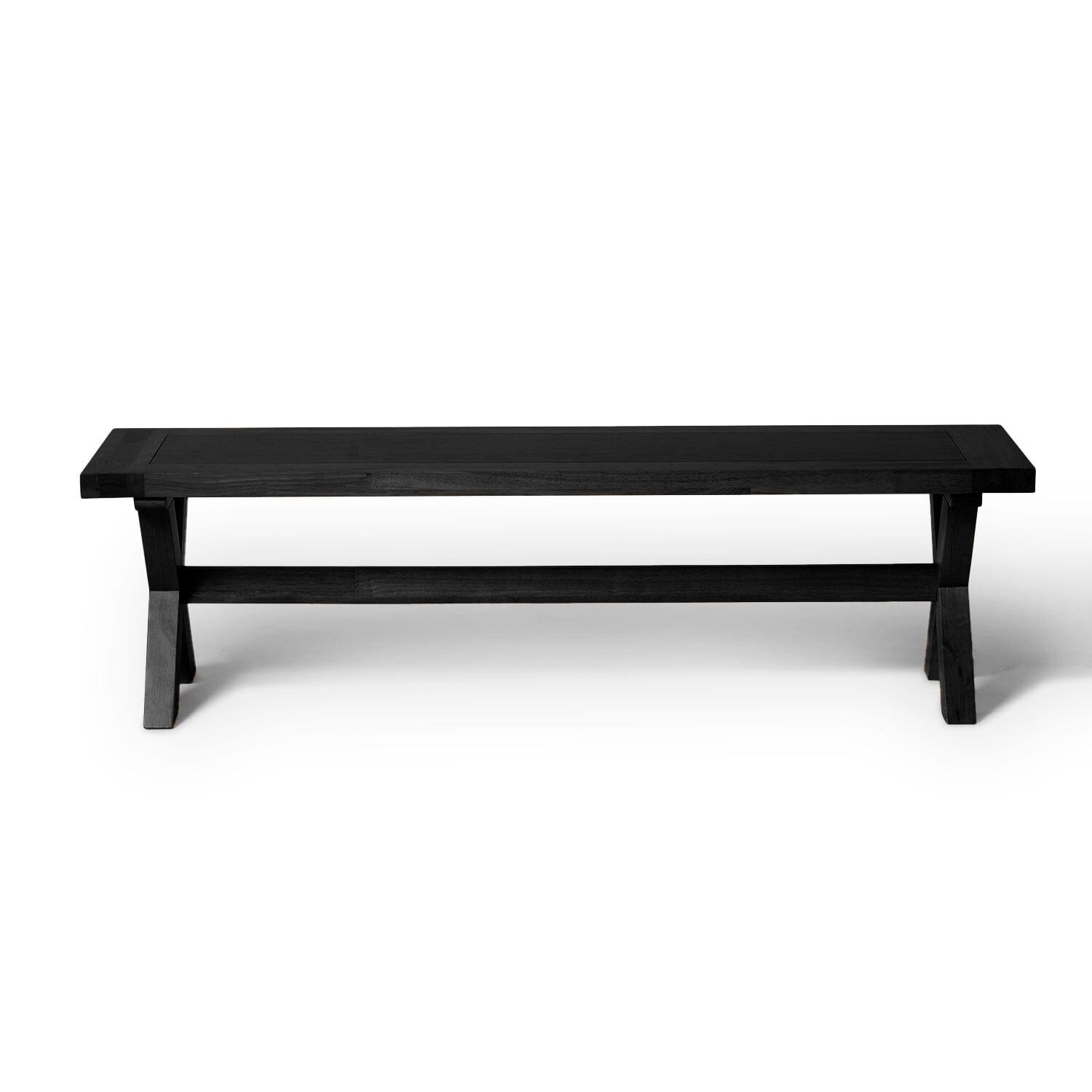 Charlotte Black Oak Rustic Dining Bench - Laura James