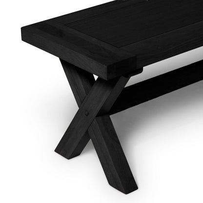 Charlotte Black Oak Rustic Dining Bench - Laura James