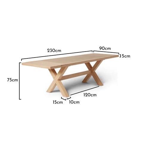 Charlotte Whitewash Cross Leg Extendable Dining Table - Laura James