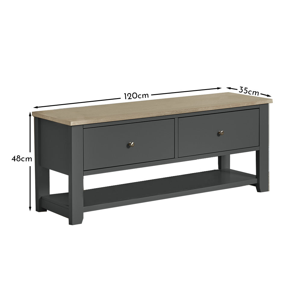 Chatsworth Tv Bench - Slate Grey