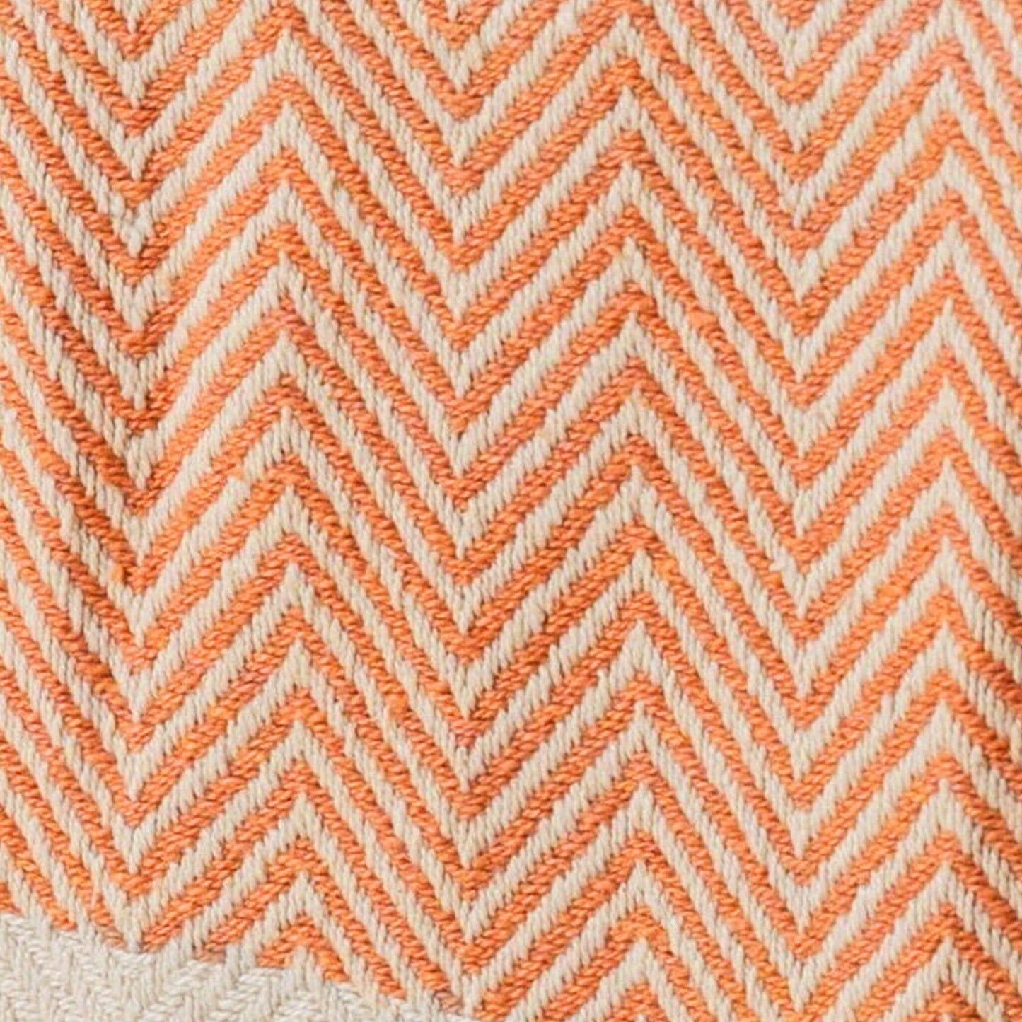 Crofton Cotton Herringbone Throw - Burnt Orange