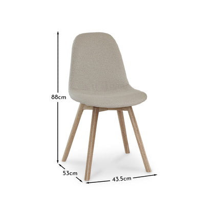 Ellis Light Beige Dining Chairs with Whitewash Legs - Set Of 2 - Laura James