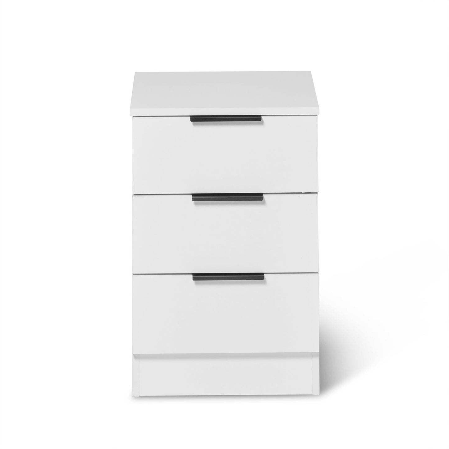 Essie White 3 Drawer Bedside Table - Laura James