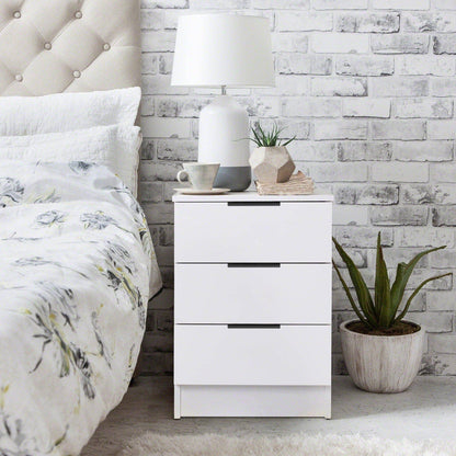 Essie 3 Piece Bedroom Set - 5 Chest of Drawers - Pure White