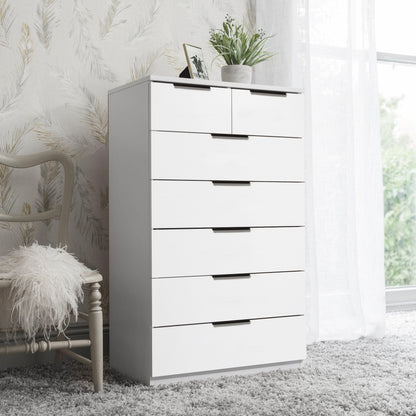 Essie White Tall Chest of 7 Drawers by Laura James