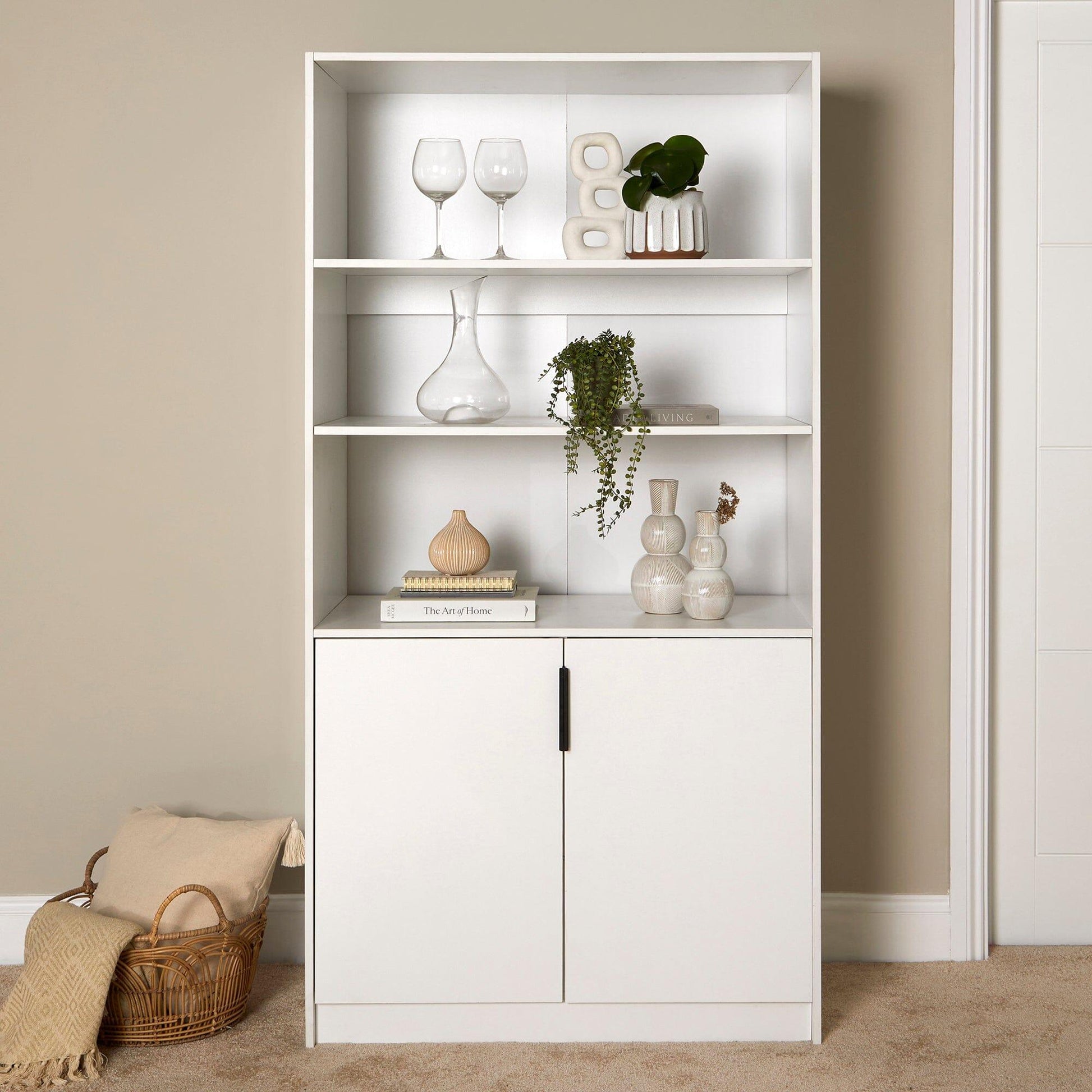 Essie Tall Bookcase - White - Laura James