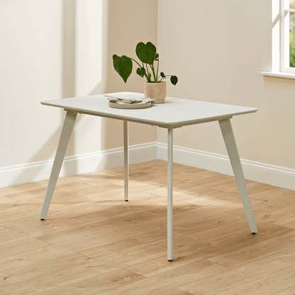 Finn 4 Seater dining table 120cm - pure white - Laura James