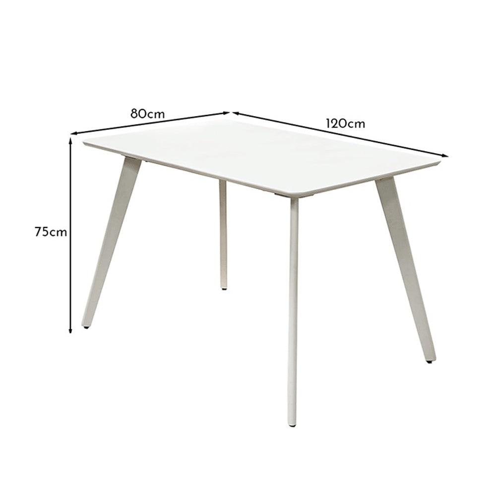 Finn 4 Seater dining table 120cm - pure white - Laura James