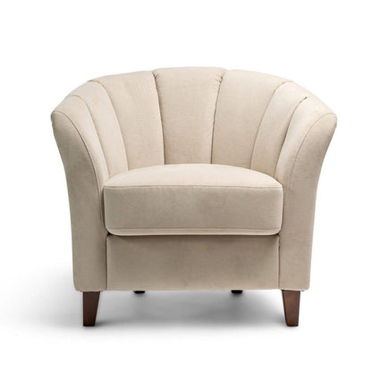 Florence Clay Armchair with Dark Oak Legs - Laura James