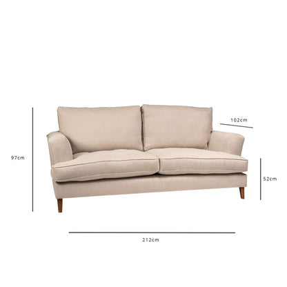 Frankie 4 Seater Large Sofa - Natural Clay