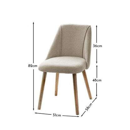 Freya Sand Dining Chairs - Set of 2 - Whitewash Oak Legs