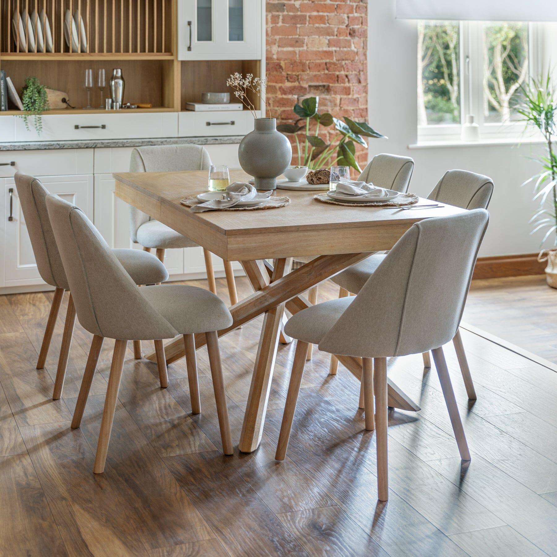 Freya dining chairs - set of 2 - oatmeal and oak - Laura James