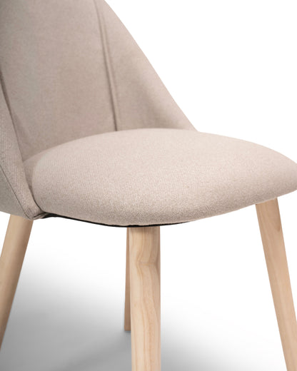 Freya Grey Twill Dining Chairs with Whitewash Legs - Laura James