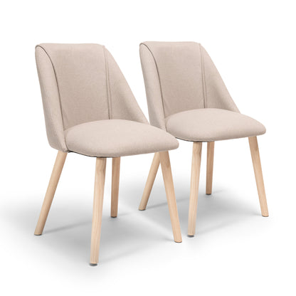 Freya Grey Twill Dining Chairs with Whitewash Legs - Laura James