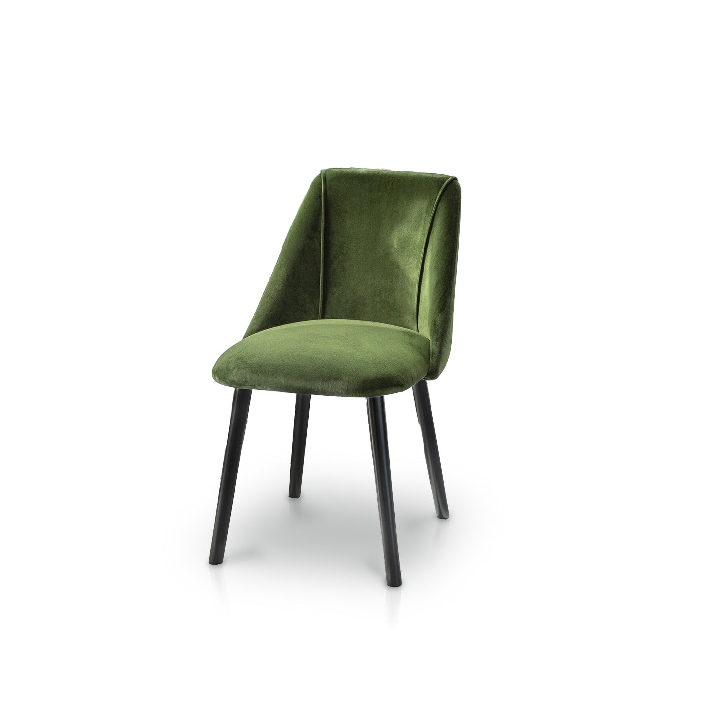 Freya Dining Chairs - Set Of 2 - Fern Green with Black Oak Legs