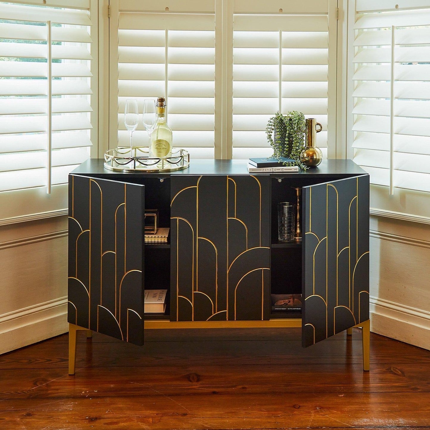 Gatsby 3 Door Sideboard – Noir Black - Laura James