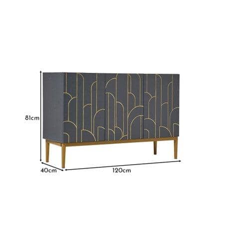 Gatsby 3 Door Sideboard – Smoke Grey - Laura James