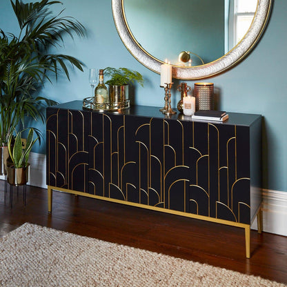 Gatsby 4 Door Sideboard – Noir Black - Laura James