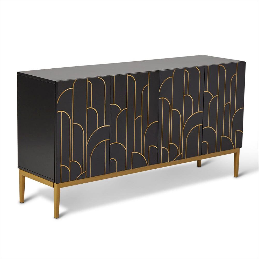 Gatsby 4 Door Sideboard – Noir Black - Laura James