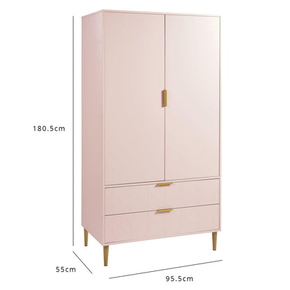 Gloria 3 Piece Bedroom Furniture Set - 3 Drawer Chest of Drawers - Blush Pink