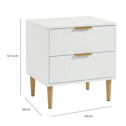 Gloria 3 Piece Bedroom Furniture Set - 3 Drawer Chest of Drawers - White