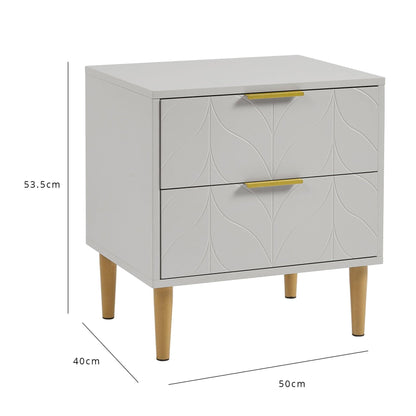 Gloria 3 Piece Bedroom Furniture Set - 4 Over 4 Chest of Drawers - Grey