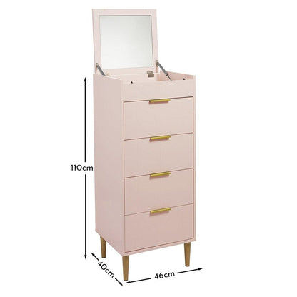 Gloria Tallboy - Blush Pink & Brass Effect