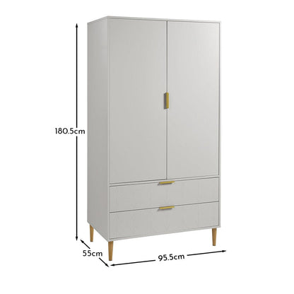 Gloria Double Wardrobe - Grey