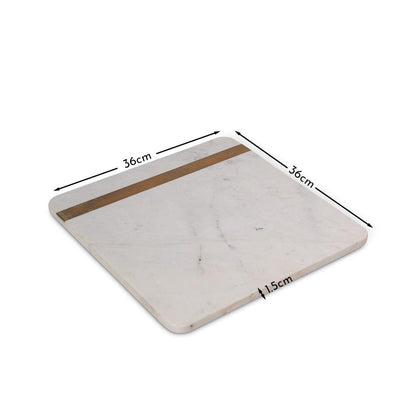 Grazeley White Marble Serving Board - 36X36cm