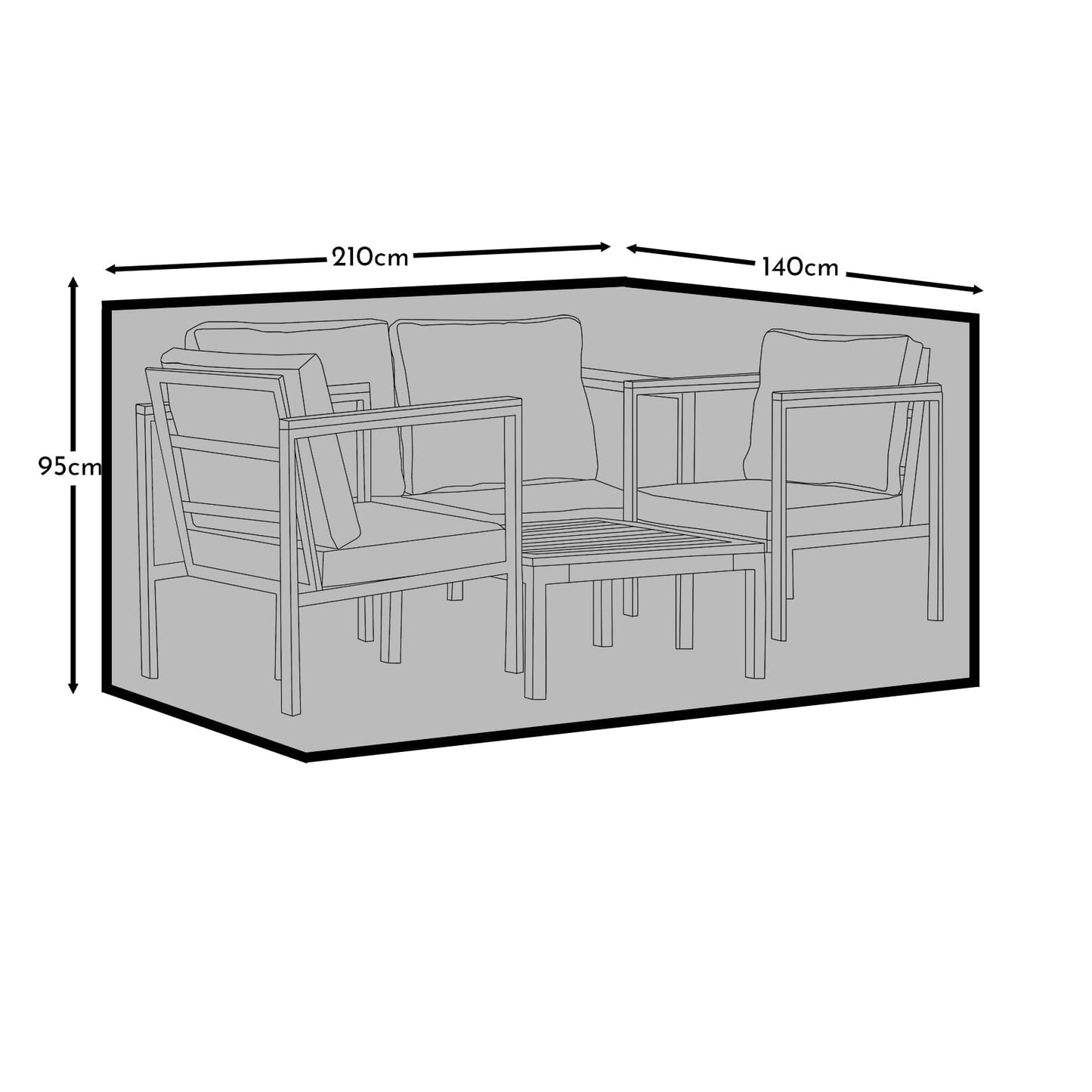 Small Conversation Set Garden Furniture Cover - Harrelson - Eaden - Halston - Cote - Aria - Indra - Wick & Rowan Sets