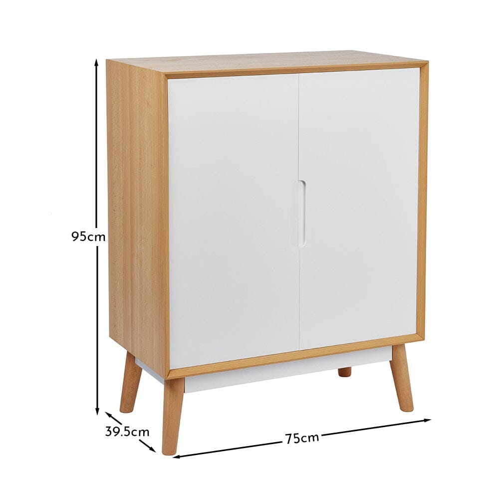 Hulra Small Sideboard - Scandinavian - White