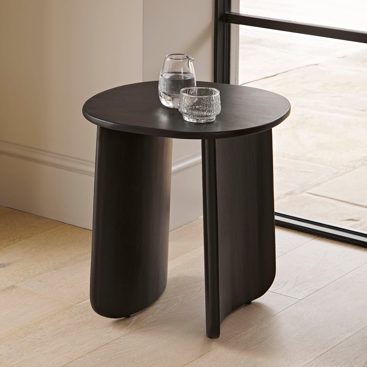 Imogen Acacia Wood Side Table - Jet Black - Laura James