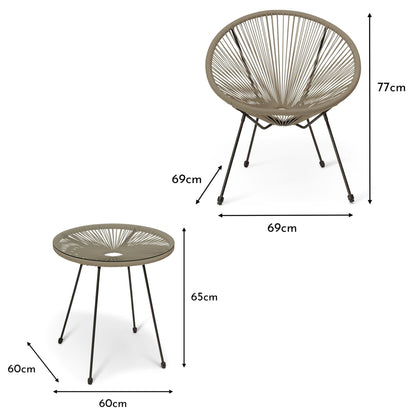 Indra String Bistro Set - grey - Laura James