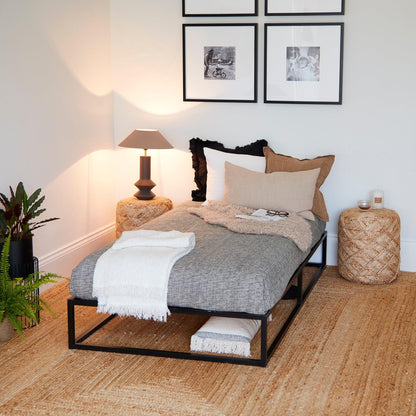 Indy Single Platform Bed - Black Metal - Laura James