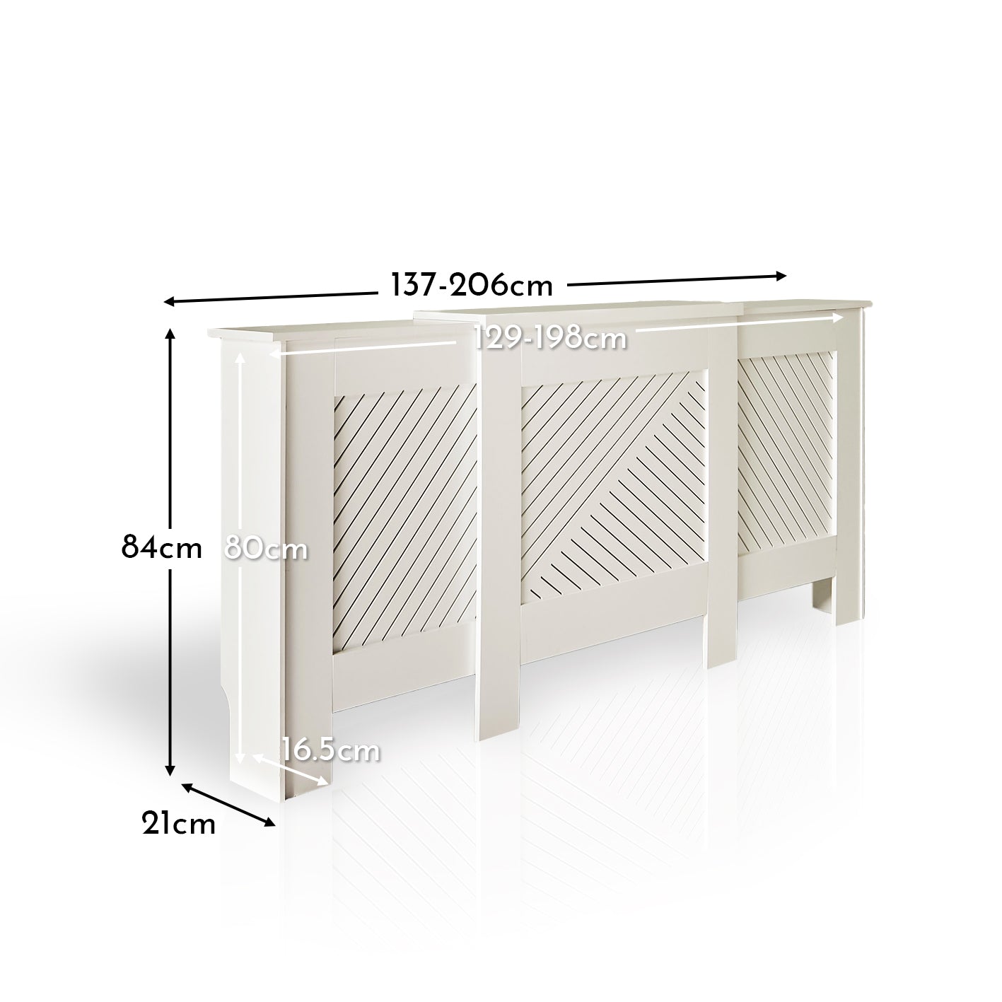 Jack Extending Radiator Cover - White - Laura James