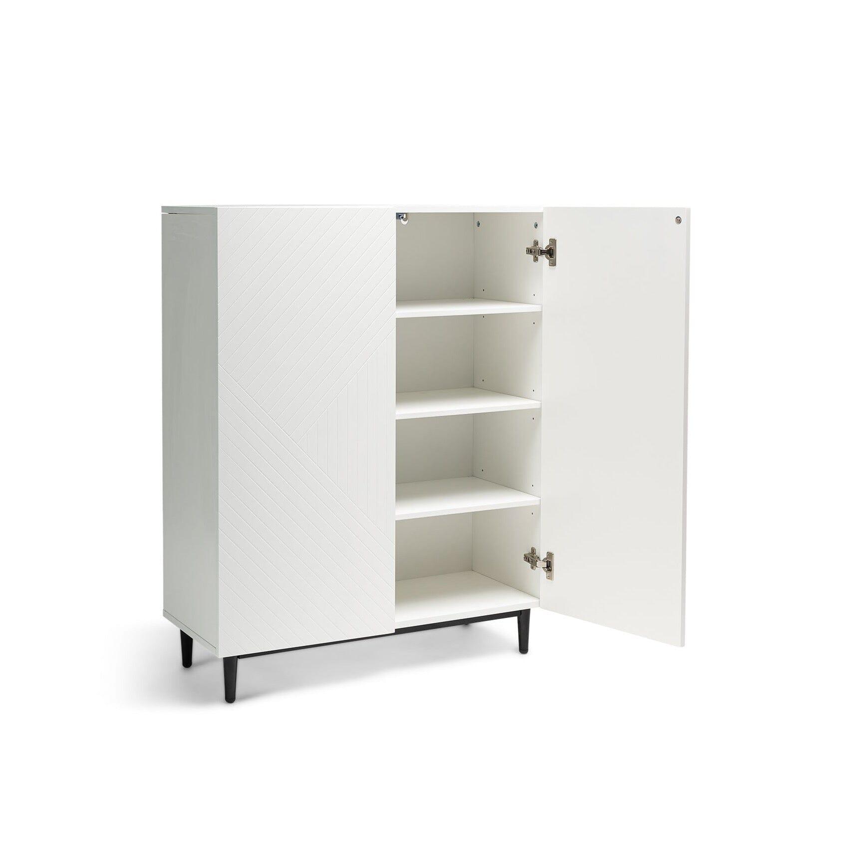 Jack small shoe cabinet - geometric - white - Laura James