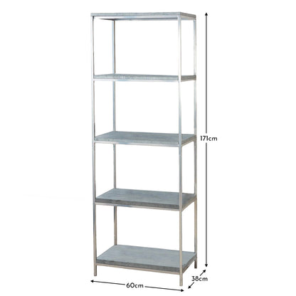 Jay Bookcase - Chrome Effect & Concrete