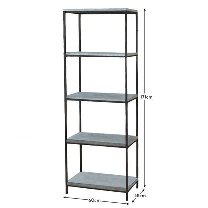 Jay Bookcase - Concrete Effect & Black