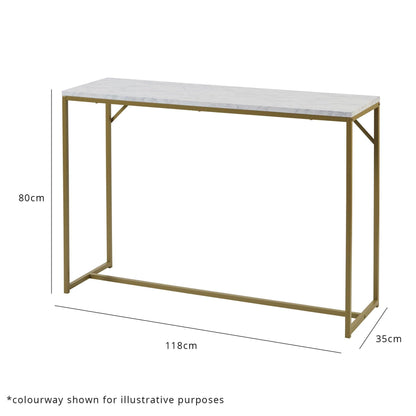 Jay Marble Effect Console Table - Black Legs