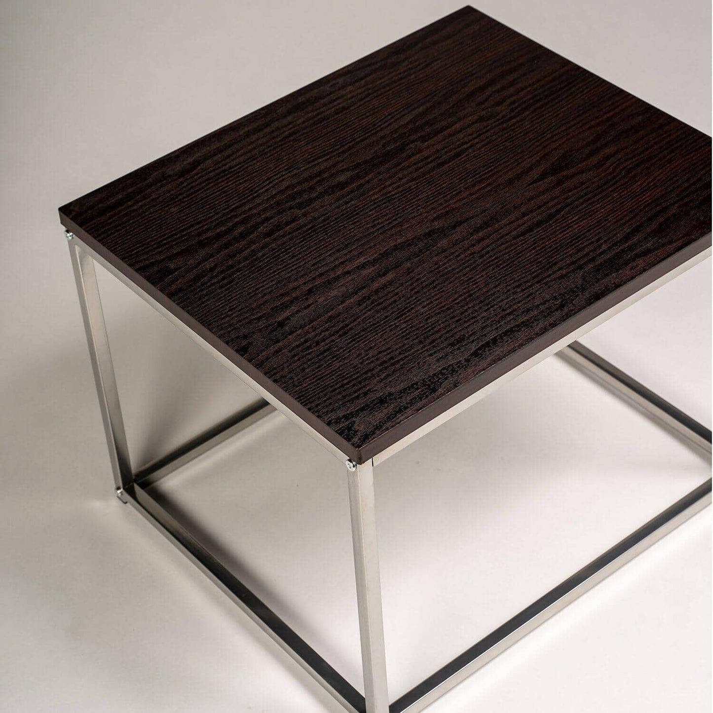 Jay Side Table - Walnut Effect & Chrome