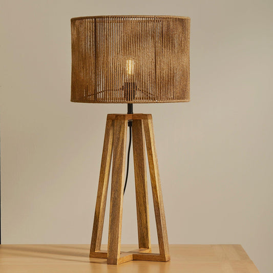 Konduru Large Cross Base Natural Jute Table Light - Laura James