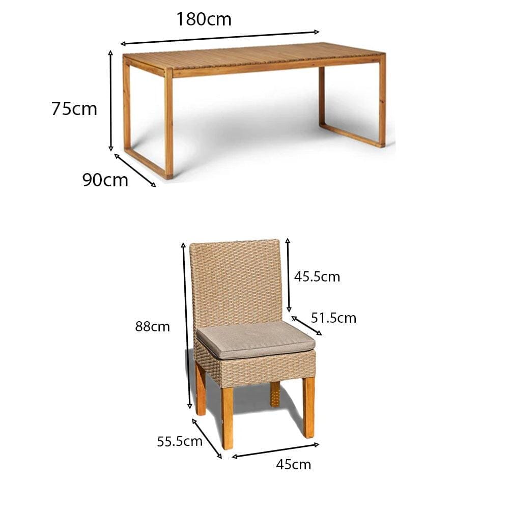 Lennox Table with 6 Oliver Dining Chairs