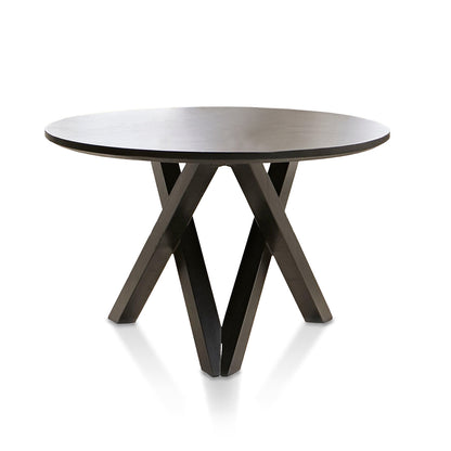 Levi Jet Black Acacia Wood Round Dining Table - Laura James

