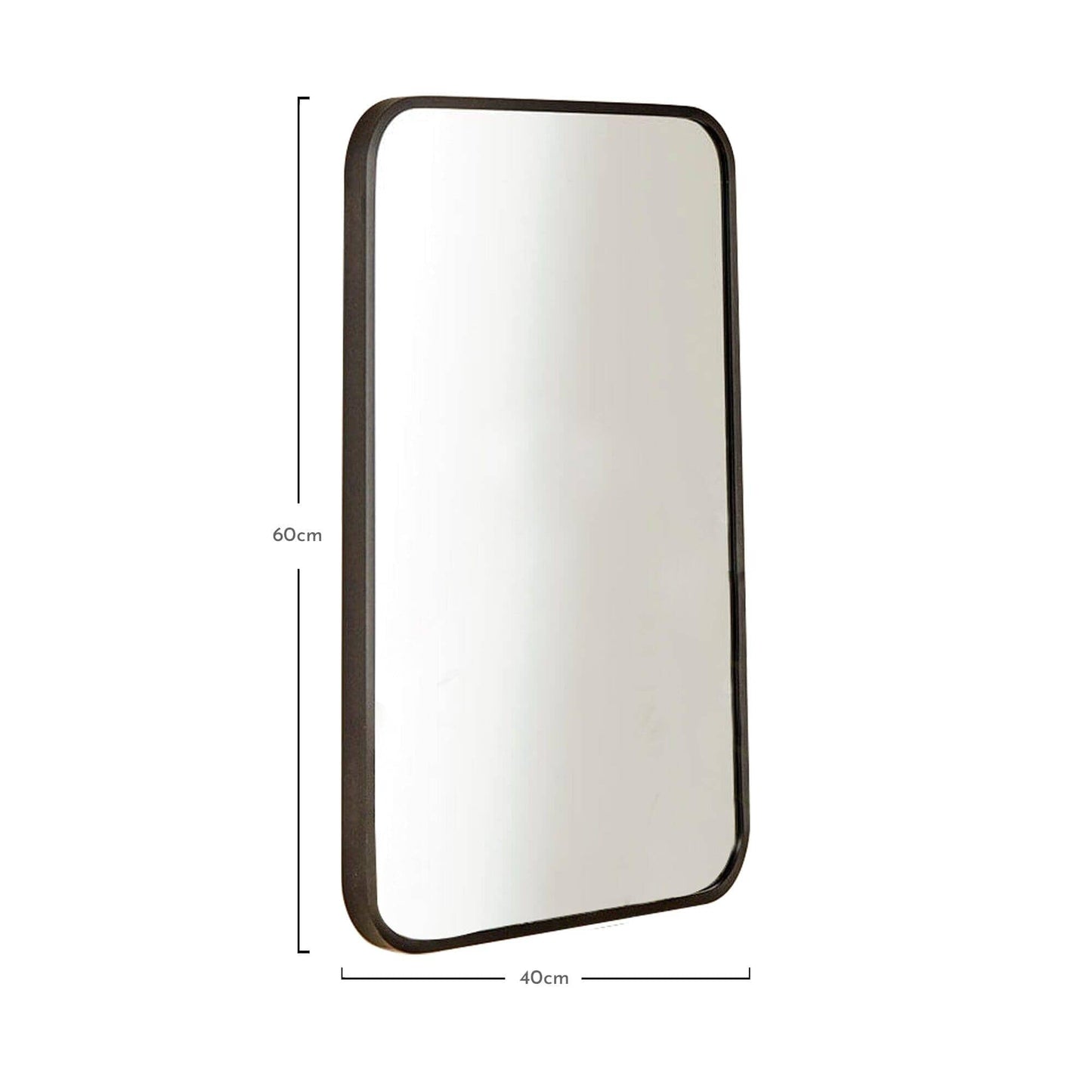 Lyndon 60X40cm Metal Rectangular Mirror - Black